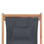 vidaXL Silla de playa plegable de tela y estructura de madera gris vidaXL Silla de playa plegable de tela y estructura de madera gris
