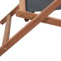 vidaXL Silla de playa plegable de tela y estructura de madera gris vidaXL Silla de playa plegable de tela y estructura de madera gris