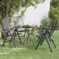 vidaXL Silla jardín plegable 4 uds antracita malla metálica ampliada vidaXL Silla jardín plegable 4 uds antracita malla metálica ampliada