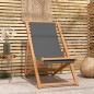 vidaXL Silla de playa plegable de madera maciza de teca gris vidaXL Silla de playa plegable de madera maciza de teca gris