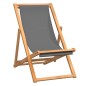 vidaXL Silla de playa plegable de madera maciza de teca gris vidaXL Silla de playa plegable de madera maciza de teca gris