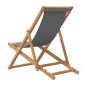 vidaXL Silla de playa plegable de madera maciza de teca gris vidaXL Silla de playa plegable de madera maciza de teca gris