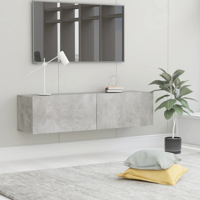 vidaXL Mueble para TV madera contrachapada gris hormigón 120x30x30 cm vidaXL Mueble para TV madera contrachapada gris hormigón 120x30x30 cm