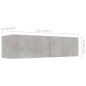 vidaXL Mueble para TV madera contrachapada gris hormigón 120x30x30 cm vidaXL Mueble para TV madera contrachapada gris hormigón 120x30x30 cm