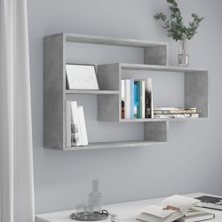 vidaXL Estantes de pared de contrachapada gris hormigón 104x20x58,5 cm