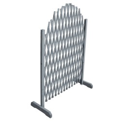 vidaXL Valla de enrejado de madera maciza de abeto gris 1,8x1 m