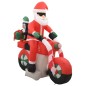 vidaXL Papá Noel inflable navideño en moto LED IP44 160 cm vidaXL Papá Noel inflable navideño en moto LED IP44 160 cm