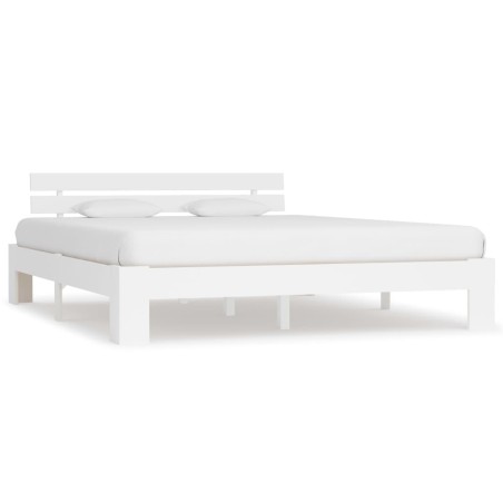 vidaXL Estructura de cama de madera maciza de pino blanco 160x200 cm
