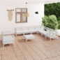 vidaXL Juego de muebles de jardín 10 piezas madera maciza pino blanco vidaXL Juego de muebles de jardín 10 piezas madera maciza pino blanco