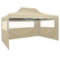 vidaXL Carpa pleglable Pop-up con 4 paredes 3x4,5 m blanco crema