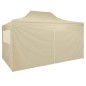 vidaXL Carpa pleglable Pop-up con 4 paredes 3x4,5 m blanco crema