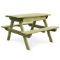 vidaXL Mesa de pícnic y bancos niños madera pino impregnada 90x90x58cm vidaXL Mesa de pícnic y bancos niños madera pino impregnada 90x90x58cm