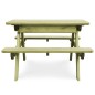 vidaXL Mesa de pícnic y bancos niños madera pino impregnada 90x90x58cm vidaXL Mesa de pícnic y bancos niños madera pino impregnada 90x90x58cm
