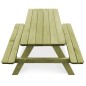 vidaXL Mesa de pícnic y bancos niños madera pino impregnada 90x90x58cm vidaXL Mesa de pícnic y bancos niños madera pino impregnada 90x90x58cm