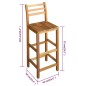vidaXL Taburetes de cocina 2 unidades madera maciza de acacia