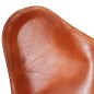 vidaXL Silla Butterfly de cuero auténtico marrón 