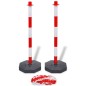 vidaXL Juego de barrera con postes con cadena de plástico 10 m vidaXL Juego de barrera con postes con cadena de plástico 10 m