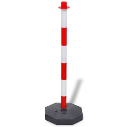 vidaXL Juego de barrera con postes con cadena de plástico 10 m 