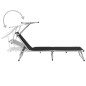 vidaXL Tumbona plegable con toldo aluminio y textilene negra