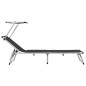 vidaXL Tumbona plegable con toldo aluminio y textilene negra