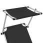 vidaXL Tumbona plegable con toldo aluminio y textilene negra