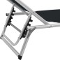 vidaXL Tumbona plegable con toldo aluminio y textilene negra