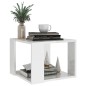 vidaXL Mesa de centro madera contrachapada blanco brillo 40x40x30 cm vidaXL Mesa de centro madera contrachapada blanco brillo 40x40x30 cm