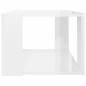 vidaXL Mesa de centro madera contrachapada blanco brillo 40x40x30 cm vidaXL Mesa de centro madera contrachapada blanco brillo 40x40x30 cm