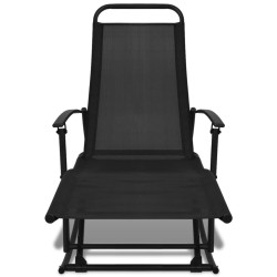 vidaXL Silla mecedora de jardín acero y textilene negro