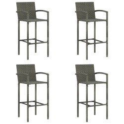 vidaXL Taburetes de cocina 4 unidades ratán sintético gris