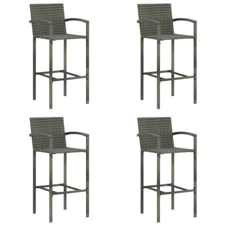 vidaXL Taburetes de cocina 4 unidades ratán sintético gris