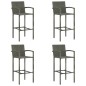 vidaXL Taburetes de cocina 4 unidades ratán sintético gris vidaXL Taburetes de cocina 4 unidades ratán sintético gris