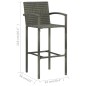 vidaXL Taburetes de cocina 4 unidades ratán sintético gris vidaXL Taburetes de cocina 4 unidades ratán sintético gris
