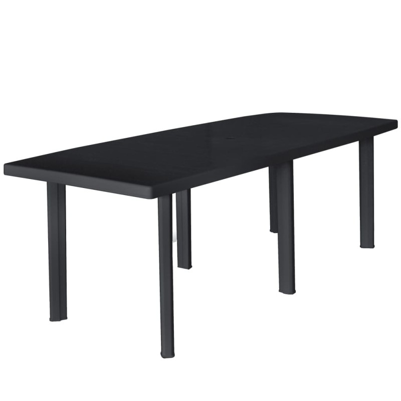 vidaXL Mesa de jardín de plástico gris antracita 216x90x72 cm vidaXL Mesa de jardín de plástico gris antracita 216x90x72 cm