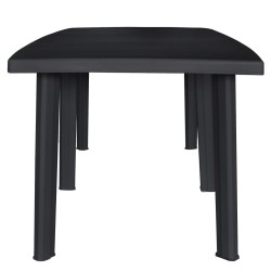 vidaXL Mesa de jardín de plástico gris antracita 216x90x72 cm