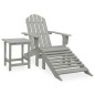 vidaXL Silla con otomana y mesa jardín Adirondack macizo abeto gris vidaXL Silla con otomana y mesa jardín Adirondack macizo abeto gris