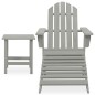 vidaXL Silla con otomana y mesa jardín Adirondack macizo abeto gris vidaXL Silla con otomana y mesa jardín Adirondack macizo abeto gris