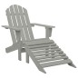 vidaXL Silla con otomana y mesa jardín Adirondack macizo abeto gris vidaXL Silla con otomana y mesa jardín Adirondack macizo abeto gris