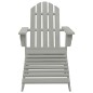 vidaXL Silla con otomana y mesa jardín Adirondack macizo abeto gris vidaXL Silla con otomana y mesa jardín Adirondack macizo abeto gris