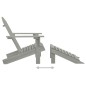 vidaXL Silla con otomana y mesa jardín Adirondack macizo abeto gris vidaXL Silla con otomana y mesa jardín Adirondack macizo abeto gris