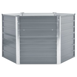 vidaXL Arriate de jardín de acero galvanizado gris 129x129x77 cm