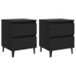 vidaXL Mesitas de noche 2 uds madera contrachapada negro 40x35x50 cm vidaXL Mesitas de noche 2 uds madera contrachapada negro 40x35x50 cm