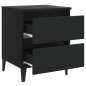 vidaXL Mesitas de noche 2 uds madera contrachapada negro 40x35x50 cm vidaXL Mesitas de noche 2 uds madera contrachapada negro 40x35x50 cm