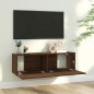 vidaXL Mueble pared TV madera contrachapada roble marrón 100x30x30 cm vidaXL Mueble pared TV madera contrachapada roble marrón 100x30x30 cm
