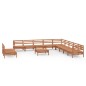 vidaXL Juego muebles de jardín 12 pzas madera maciza pino marrón miel vidaXL Juego muebles de jardín 12 pzas madera maciza pino marrón miel