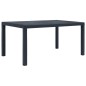vidaXL Mesa de jardín de plástico aspecto ratán gris 150x90x72 cm vidaXL Mesa de jardín de plástico aspecto ratán gris 150x90x72 cm