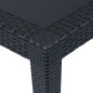 vidaXL Mesa de jardín de plástico aspecto ratán gris 150x90x72 cm vidaXL Mesa de jardín de plástico aspecto ratán gris 150x90x72 cm
