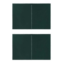 vidaXL Paredes de carpa para fiestas con cremallera 2 uds PE verde