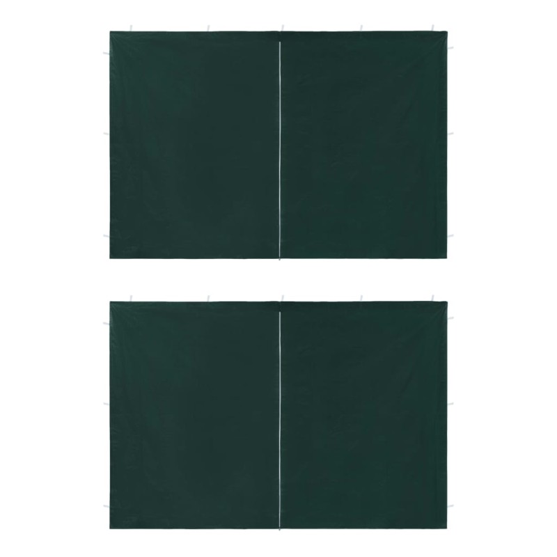 vidaXL Paredes de carpa para fiestas con cremallera 2 uds PE verde vidaXL Paredes de carpa para fiestas con cremallera 2 uds PE verde