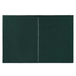vidaXL Paredes de carpa para fiestas con cremallera 2 uds PE verde